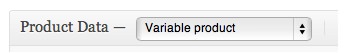 WooCommerce Product Data settings for variable products