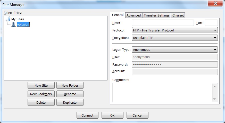 Create and name a new site Create and name a new site for Volusion image migration