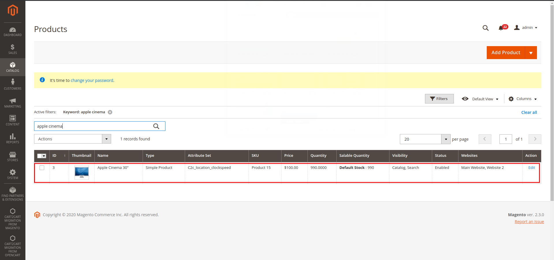 Magento manage products page after data migration without product variants enabled