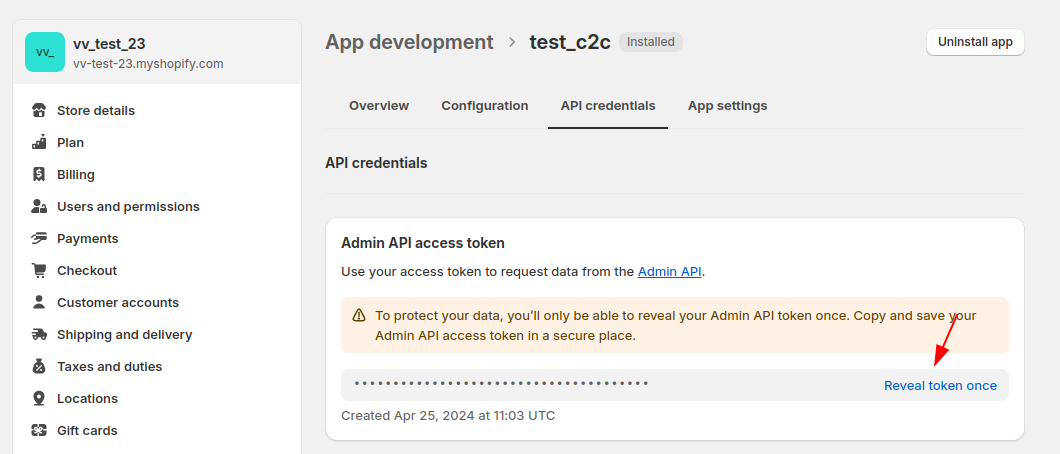 Shopify data migration: Getting the Admin API access token