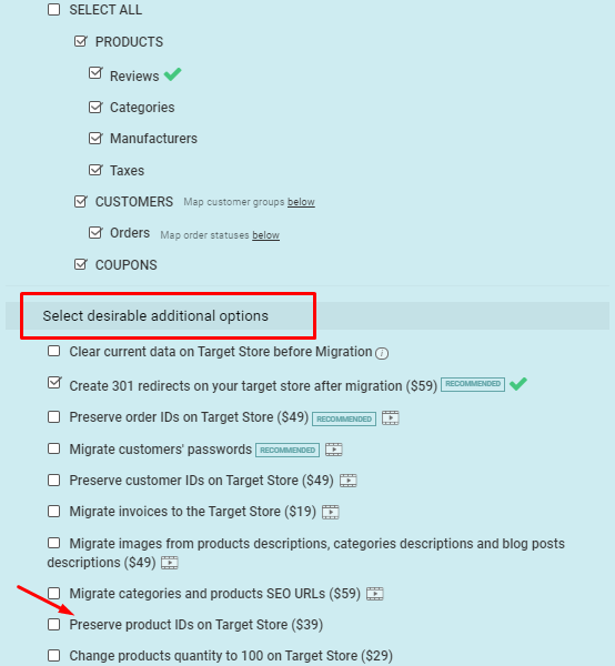 Preserve Product IDs option in Cart2Cart for eCommerce platform migration