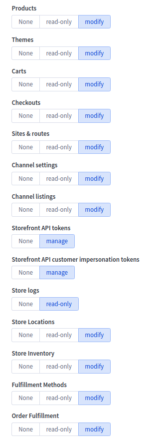 BigCommerce OAuth scopes configuration for eCommerce data migration