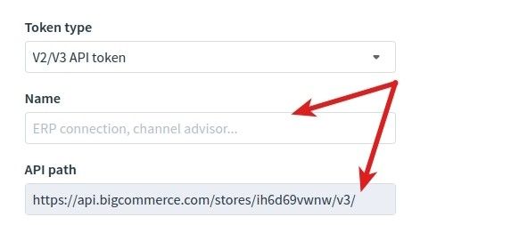 BigCommerce token type for eCommerce data migration