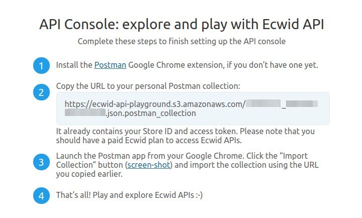 Ecwid API details location for data migration