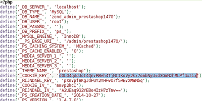 PrestaShop COOKIE_KEY Location
