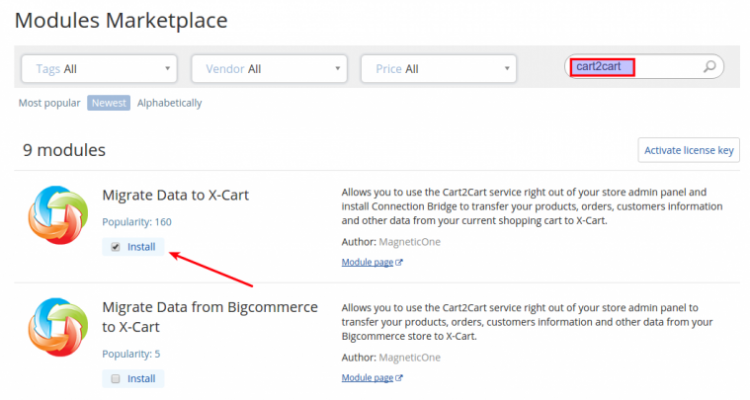 Install Cart2Cart Module
