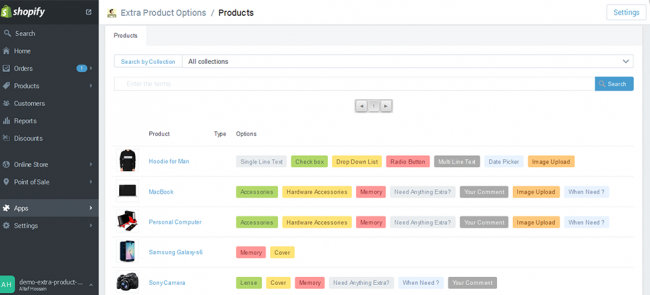 shopify product attributes