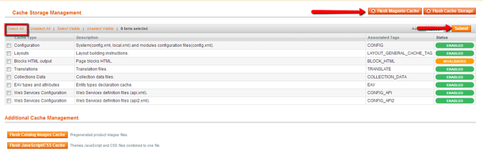 Magento Cache Management