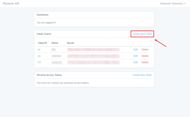 Create New Client in Mystore API for data migration