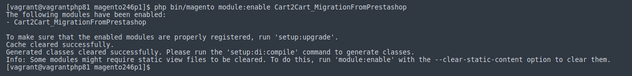 Enable the Cart2Cart PrestaShop to Magento data migration module