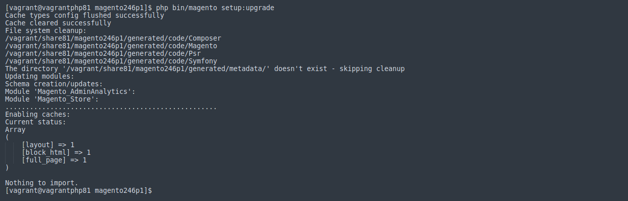 Apply database updates for Magento data migration