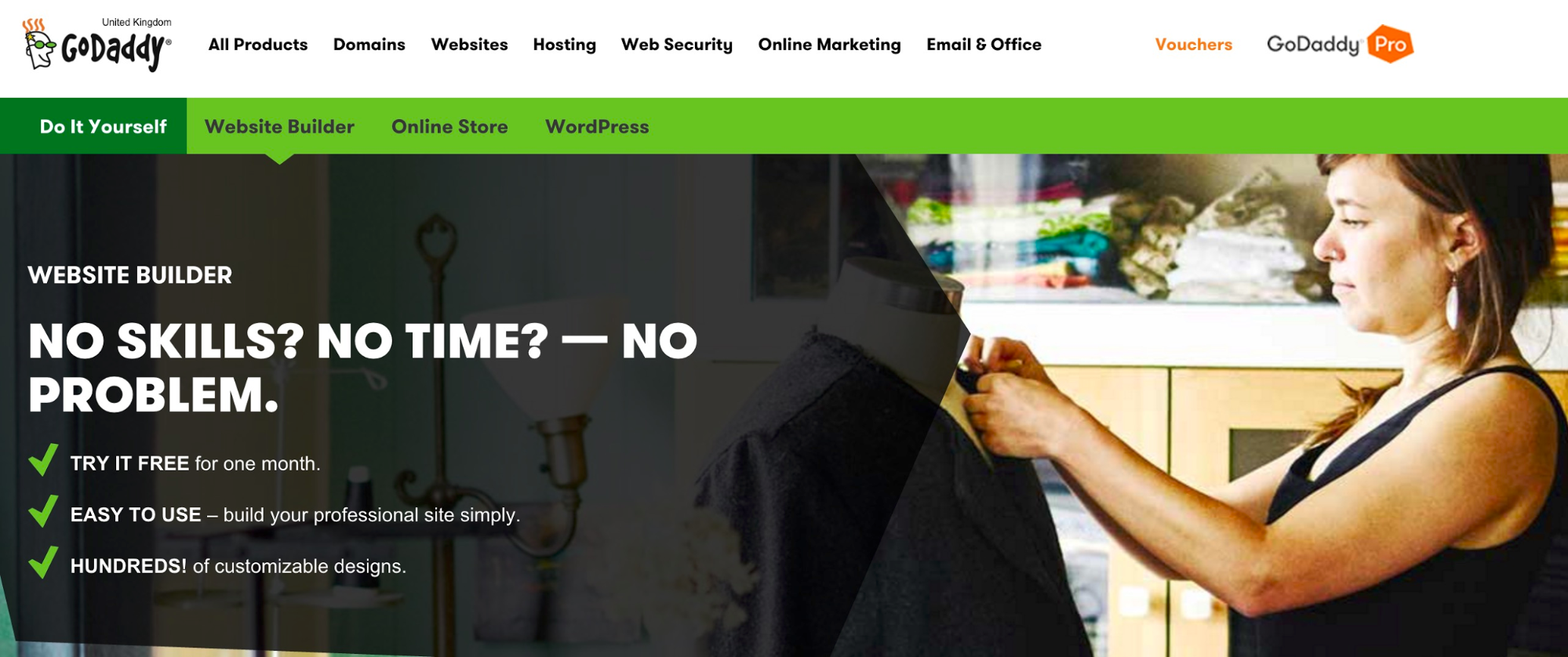 GoDaddy website builder