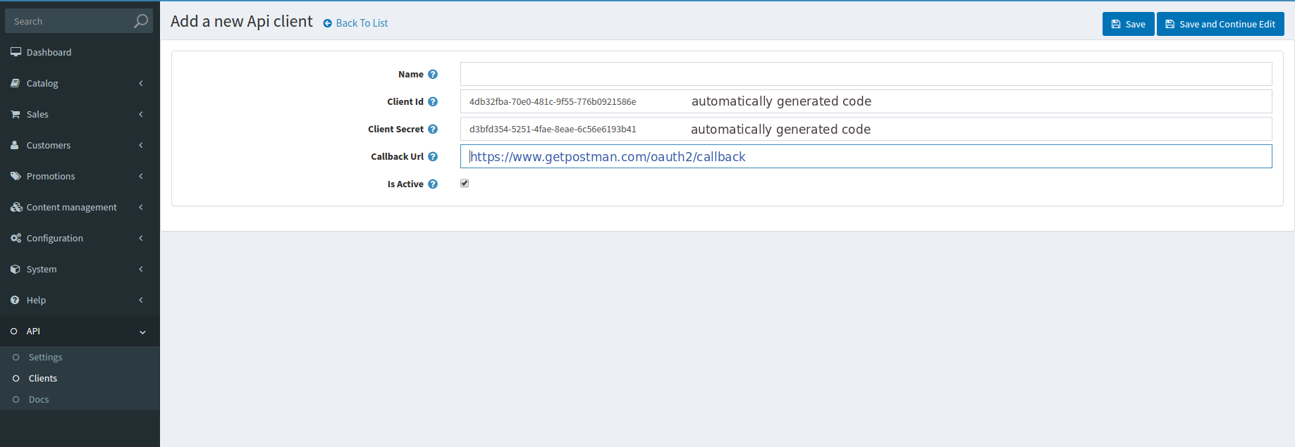 nopCommerce Client ID and Secret for data migration