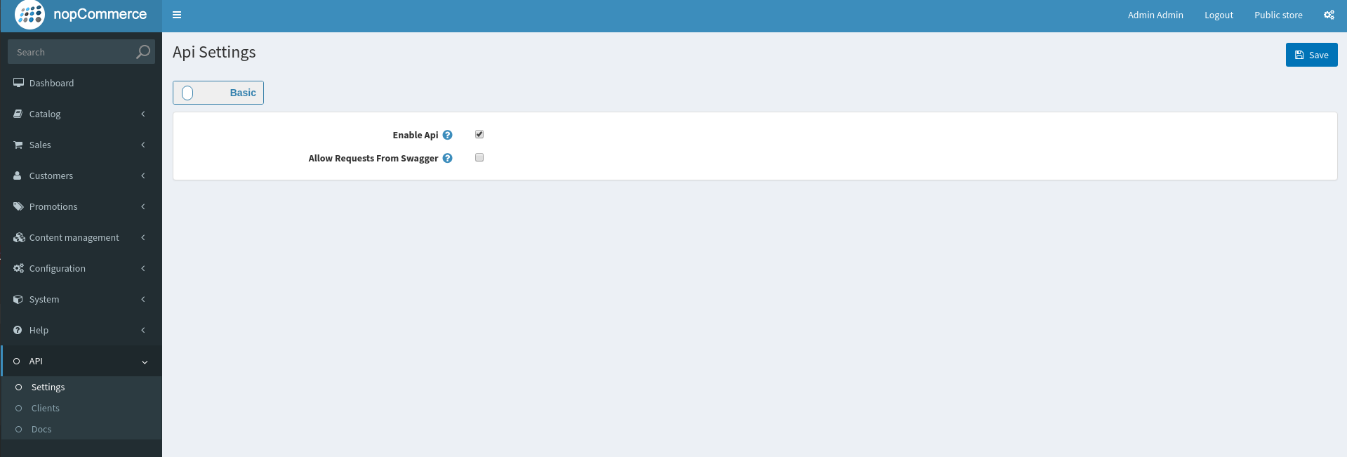 nopCommerce API configuration for data migration