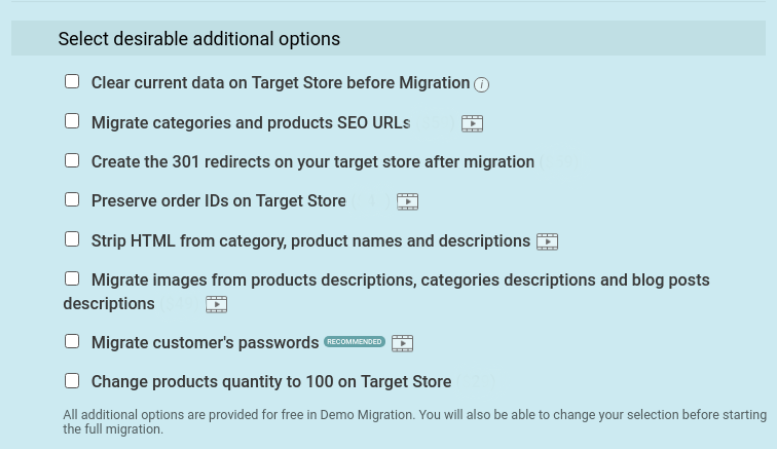 WooCommerce Migration Options
