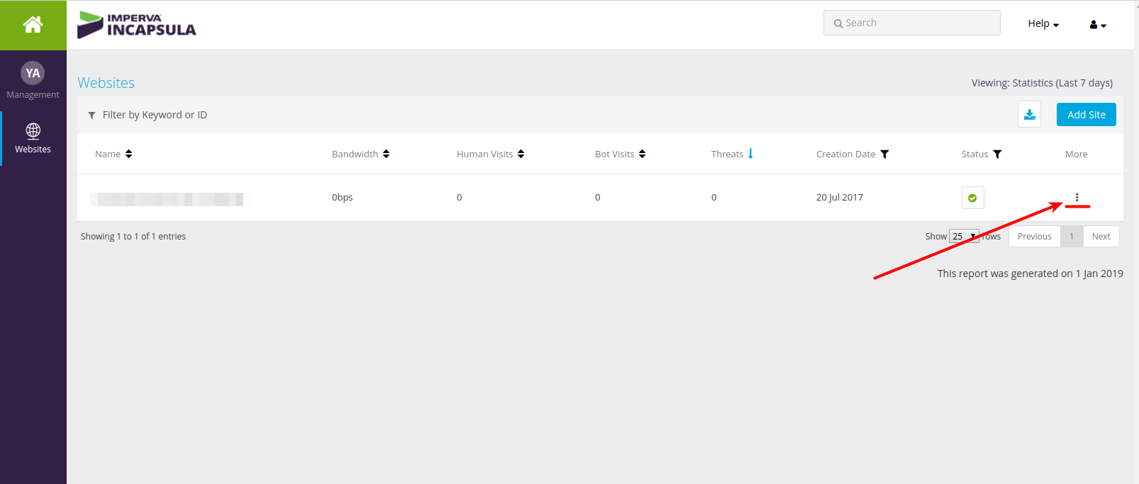 Disabling Incapsula for data migration: More button