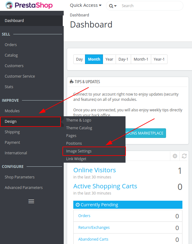 PrestaShop Image Settings