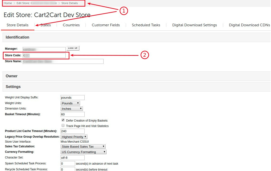 Locating the Store Code for Miva Merchant data migration