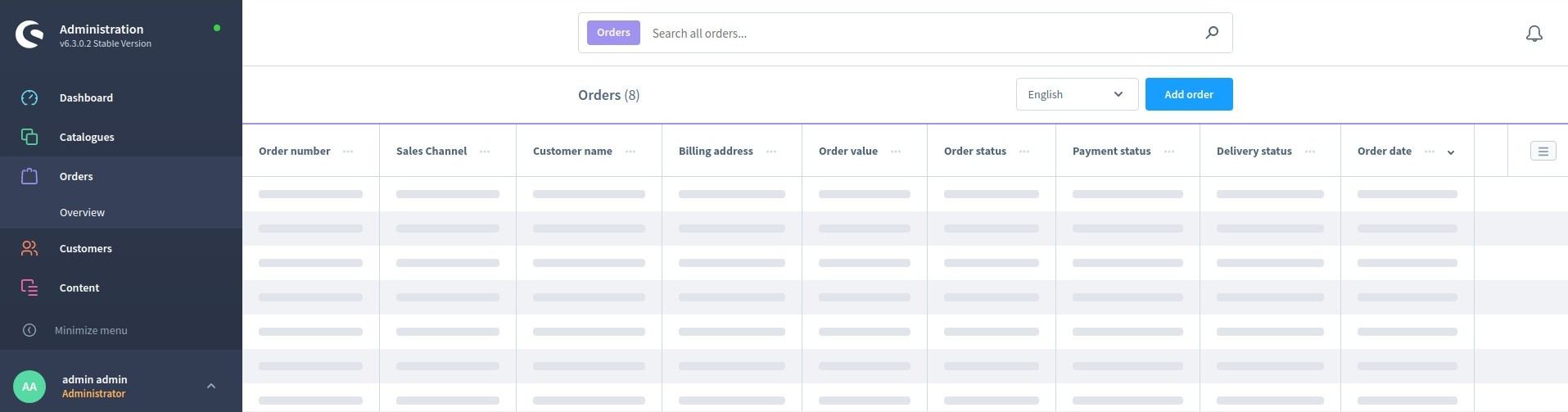 Shopware orders grid empty after data migration
