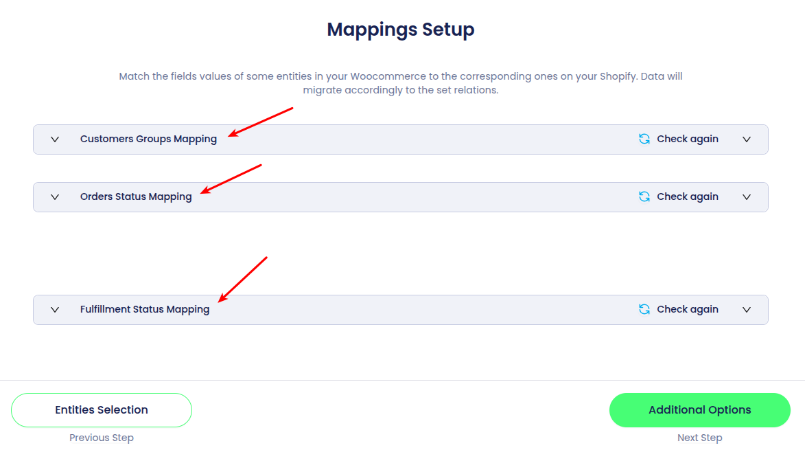 Data mapping during Shopify data migration