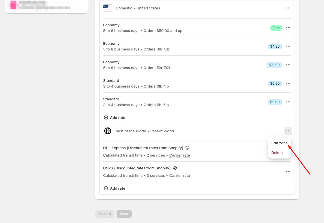 Managing Rates settings for eCommerce data migration