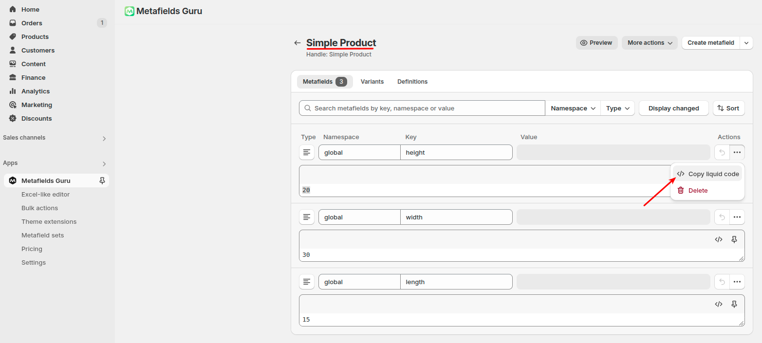 Metafields Guru app for Shopify data migration