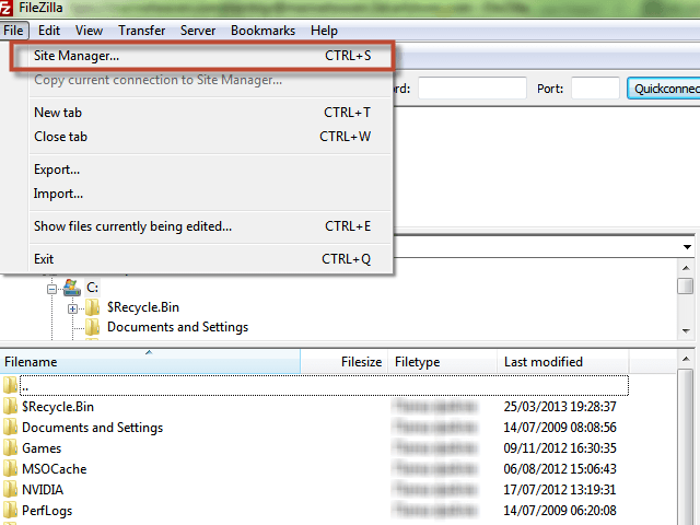 Create a new site in FileZilla Create a new site in FileZilla for eCommerce data migration