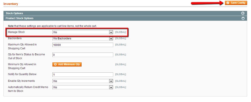 Product stock options Manage Magento Store After Migration