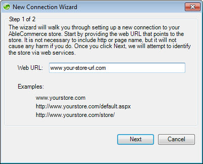 DataPort Connect Connecting to AbleCommerce with DataPort