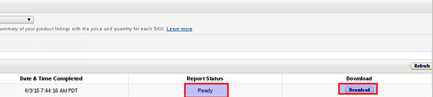 Downloading Amazon Marketplace Inventory Report for data migration