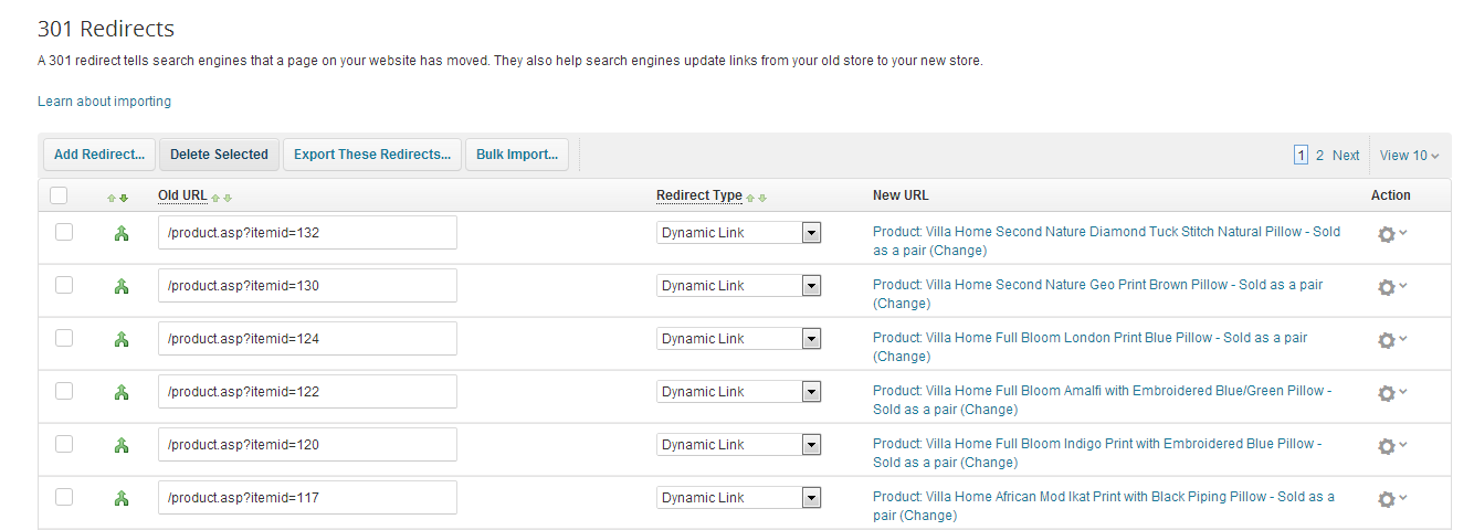 BigCommerce 301 redirects configuration for eCommerce data migration