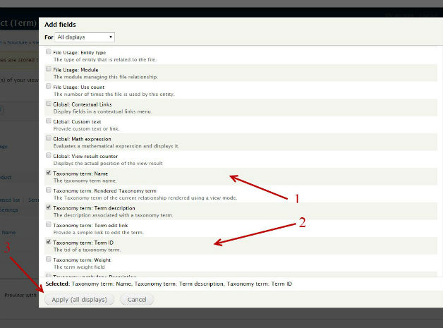 Taxonomy term fields for Drupal Commerce data export