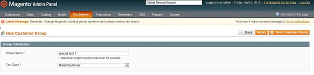 Magento Customer Groups Settings for Data Migration