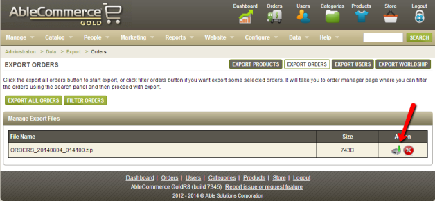 Exporting Orders from AbleCommerce