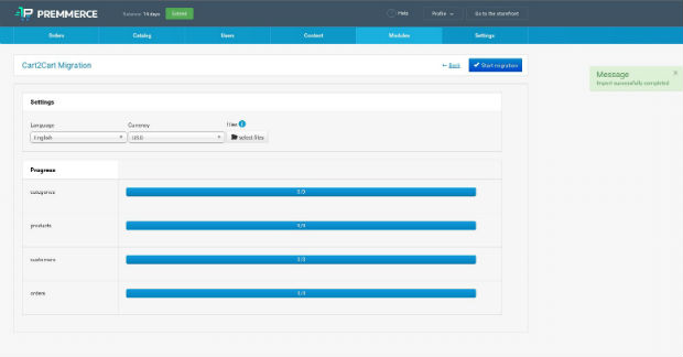 eCommerce Data Migration in Progress to Premmerce