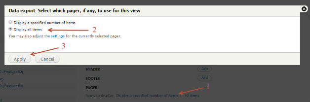 Display all items for Drupal Commerce data export