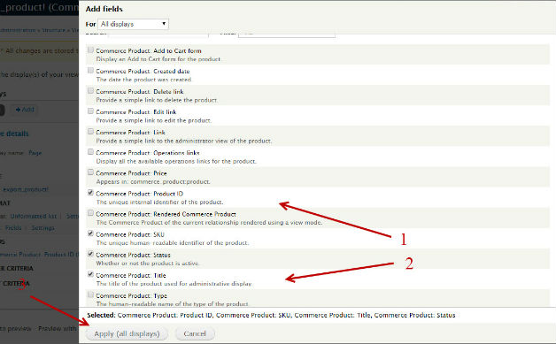 Commerce Product fields for Drupal Commerce data export