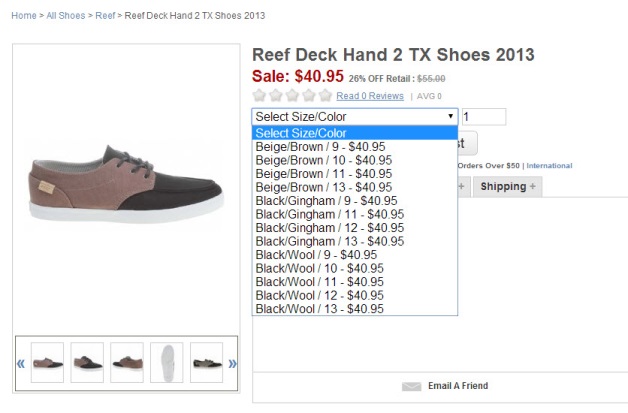 Product Variants Example - eCommerce Data Migration