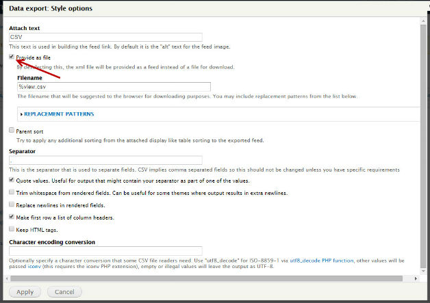 Provide as a file for Drupal Commerce data export