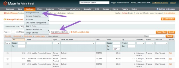 Checking the number of products for Magento data migration